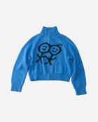 Collar Cardigan in Crayon Blue