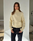 Collar Cardigan in Butter Cream