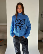 Collar Cardigan in Crayon Blue
