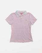Kids Logo Fitted Polo Shirt in Pink and White Stripe