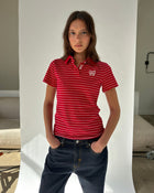 Kids Logo Fitted Polo Shirt in Red