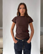 Tight Hug T-Shirt in Dark Brown