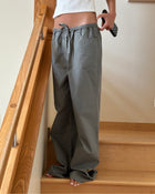 Fold Over Pants in Grey