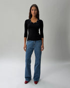 KT01 Scoop Neck Knit Top Black 02 View PDP