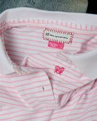Kids Logo Fitted Polo Shirt in Pink and White Stripes