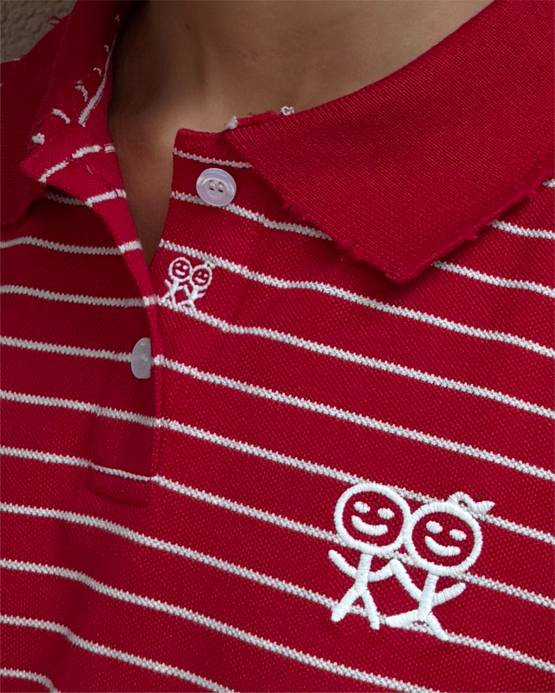 Kids Logo Fitted Polo Shirt in Red