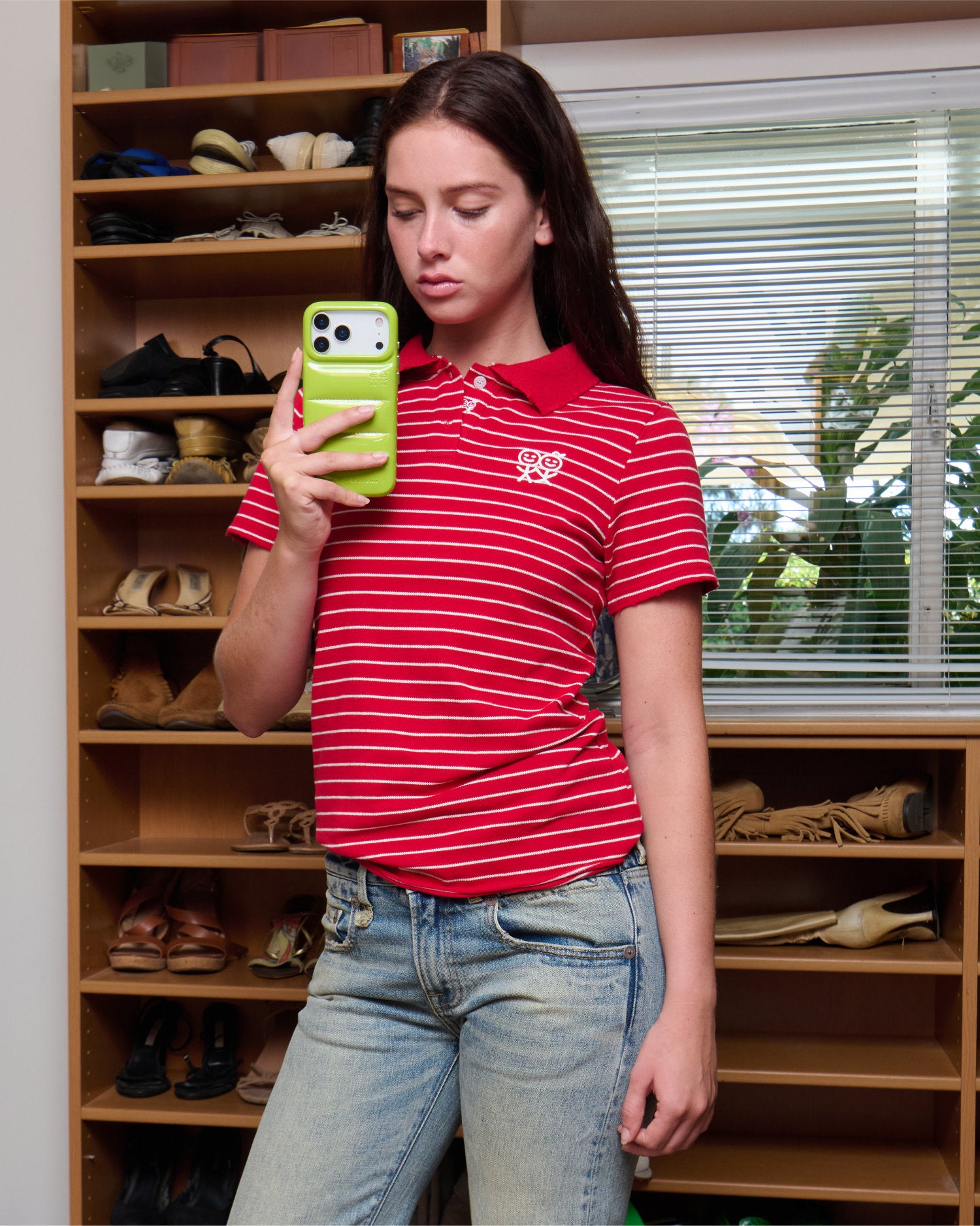 Kids Logo Fitted Polo Shirt in Red