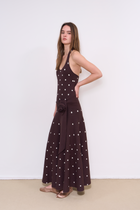 Waldorf Dress in Brown Polka Dress