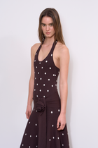 Waldorf Dress in Brown Polka Dress