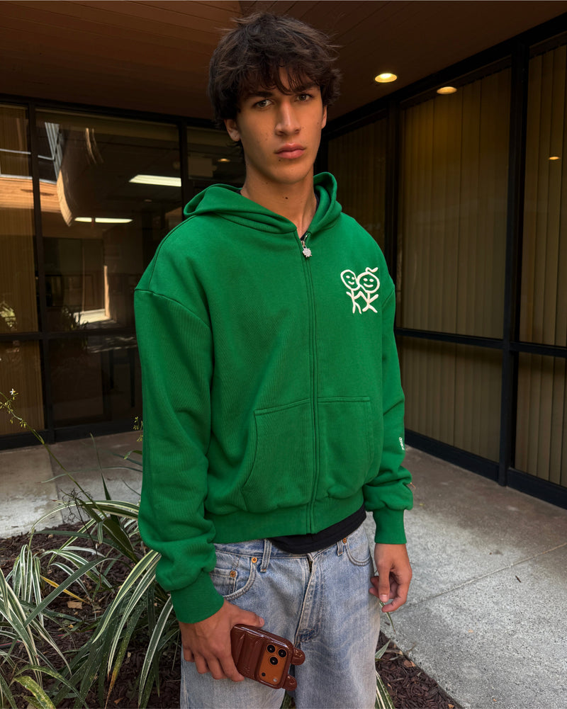 Stolen Zip Hoodie in Green