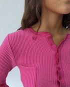 WS01 Waffle Henley Neon Pink 04 View PDP
