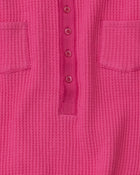 WS01 Waffle Henley Neon Pink 05 Fabric Detail PDP
