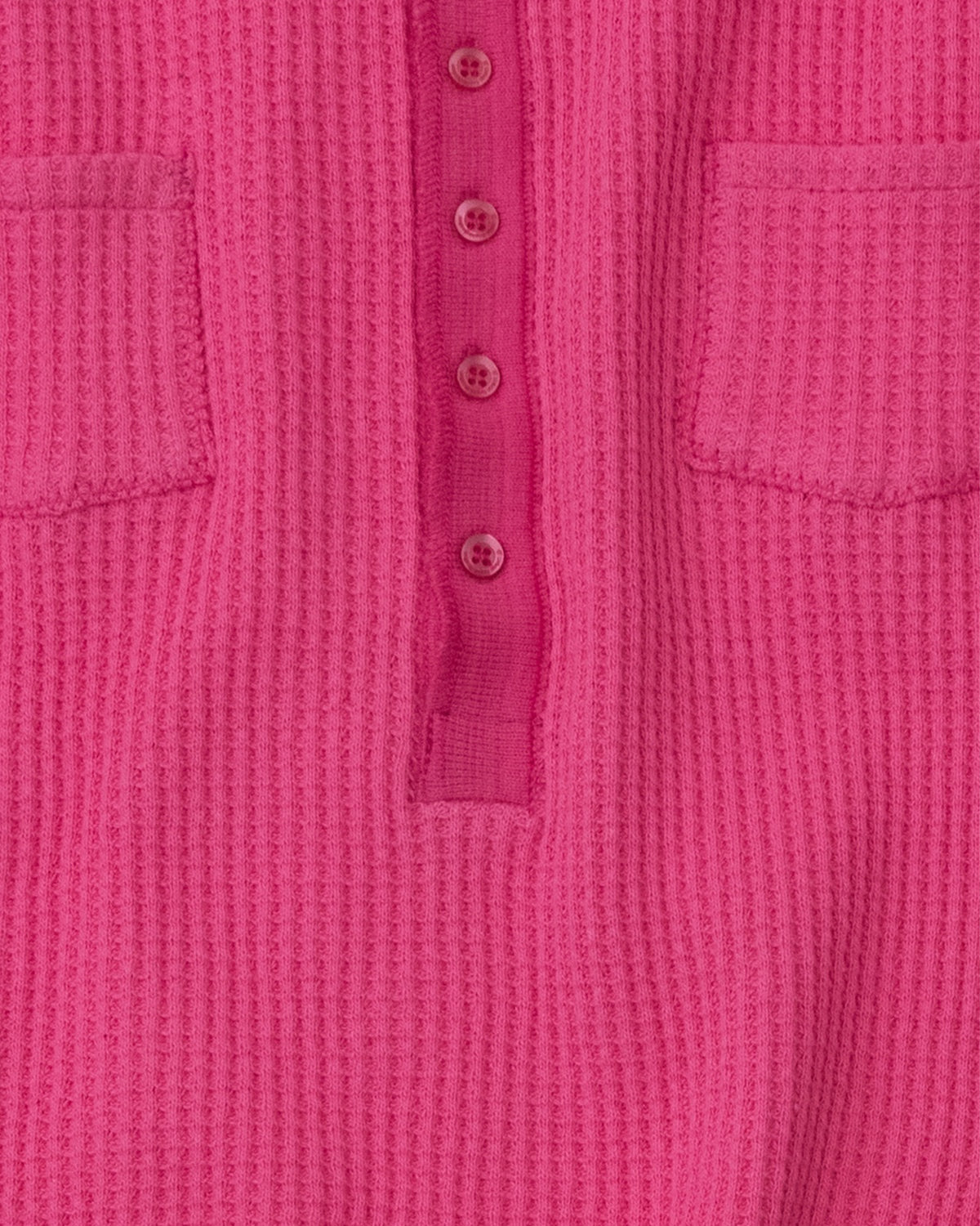 WS01 Waffle Henley Neon Pink 05 Fabric Detail PDP