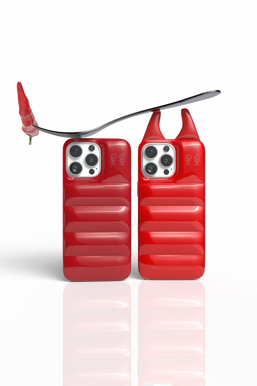 URBAN SOPHISTICATION iPhoneケース Devil in Red The Puffer Case® - Devil in Red | Urban Sophistication