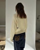 Collar Cardigan  in Butter Cream