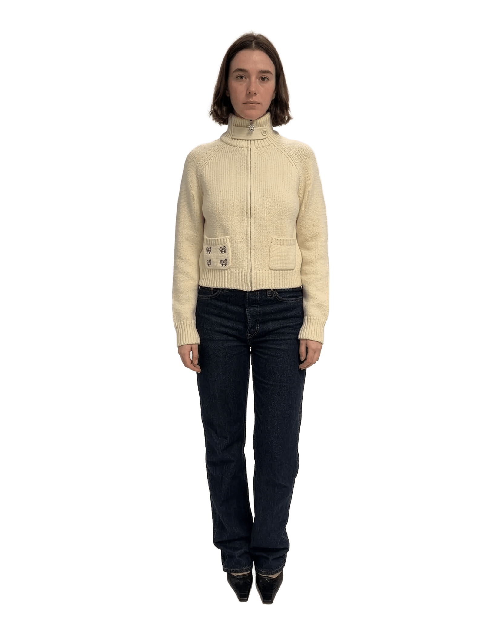 Collar Cardigan  in Butter Cream