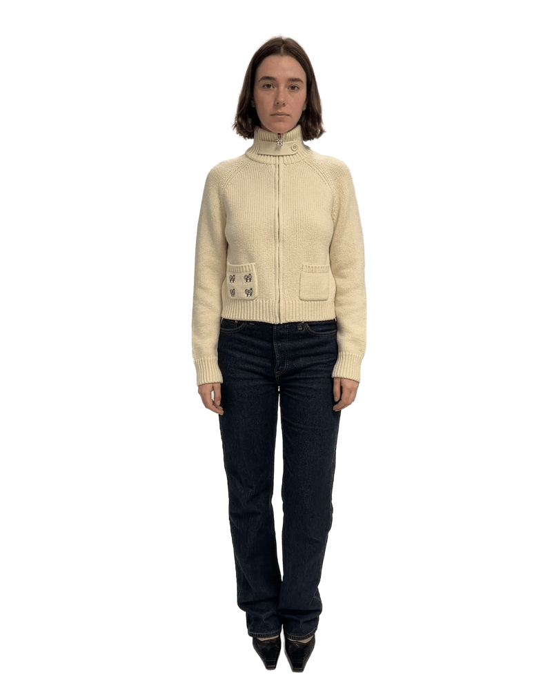 Collar Cardigan  in Butter Cream