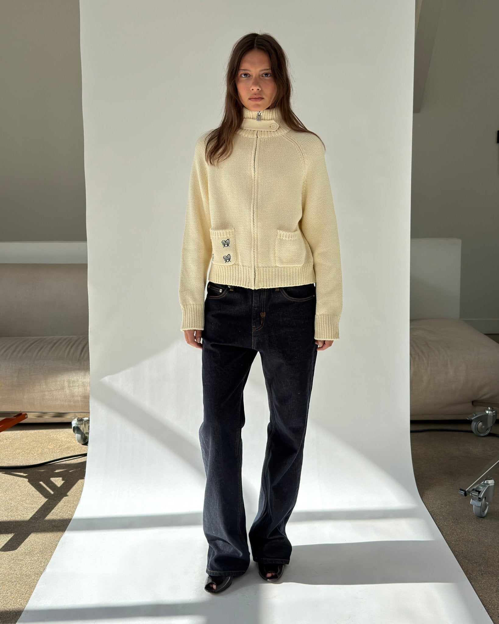 Collar Cardigan  in Butter Cream