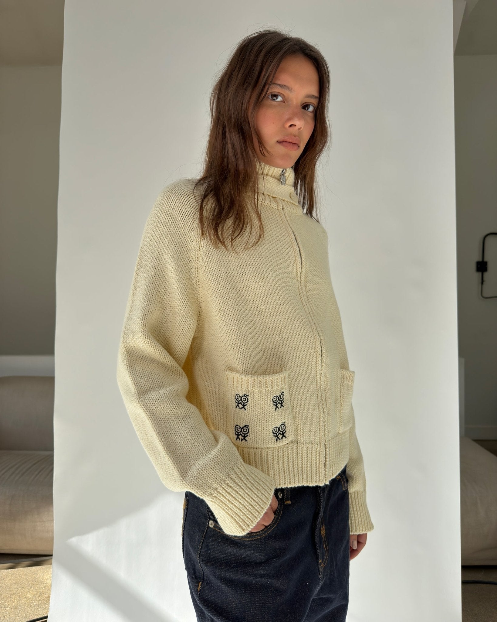 もっちり【公式サイト完売品】urban sorhistication collar-cardigan-in-butter-