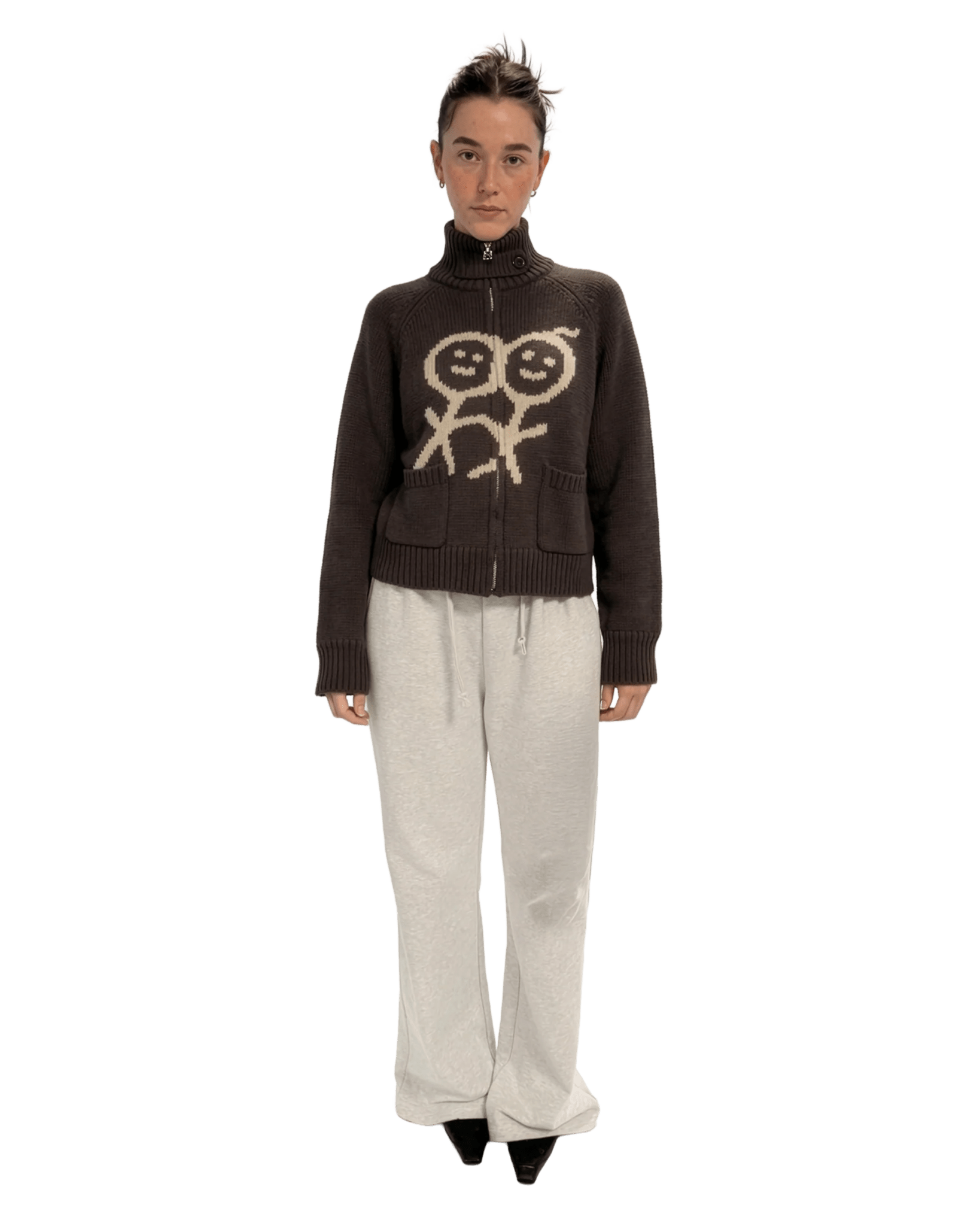 Collar Cardigan in Teddy