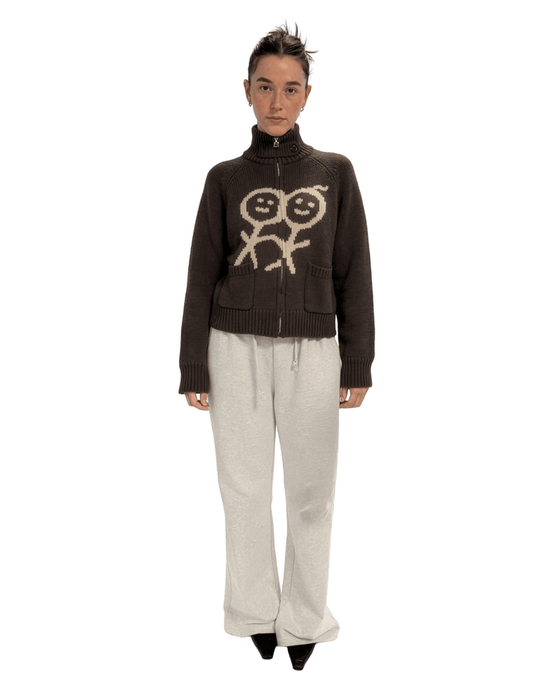 Collar Cardigan in Teddy