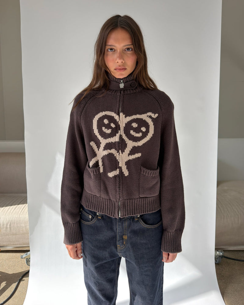 Collar Cardigan in Teddy