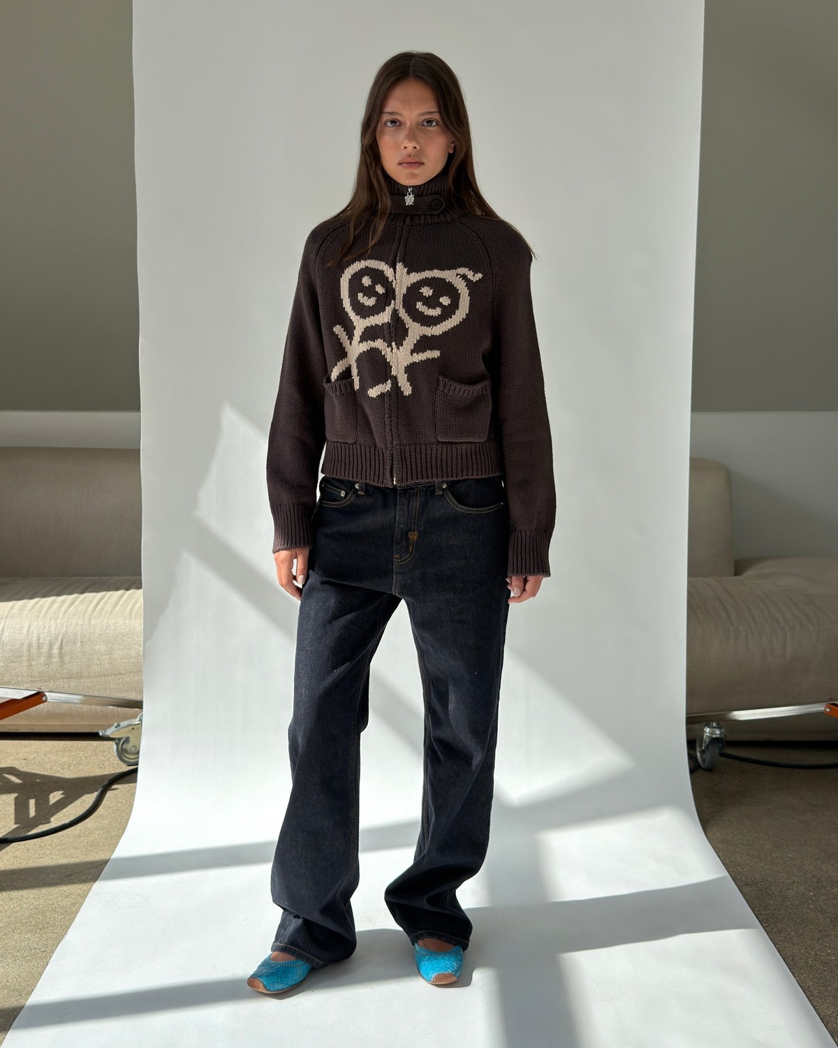 Collar Cardigan in Teddy