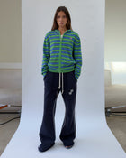 HD01 Stripped Zipped Knit Hoodie