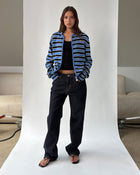 HD01 Stripped Zipped Knit Hoodie