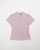 Kids Logo Fitted Polo Shirt in Pink and White Stripe