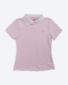 Kids Logo Fitted Polo Shirt in Pink and White Stripe