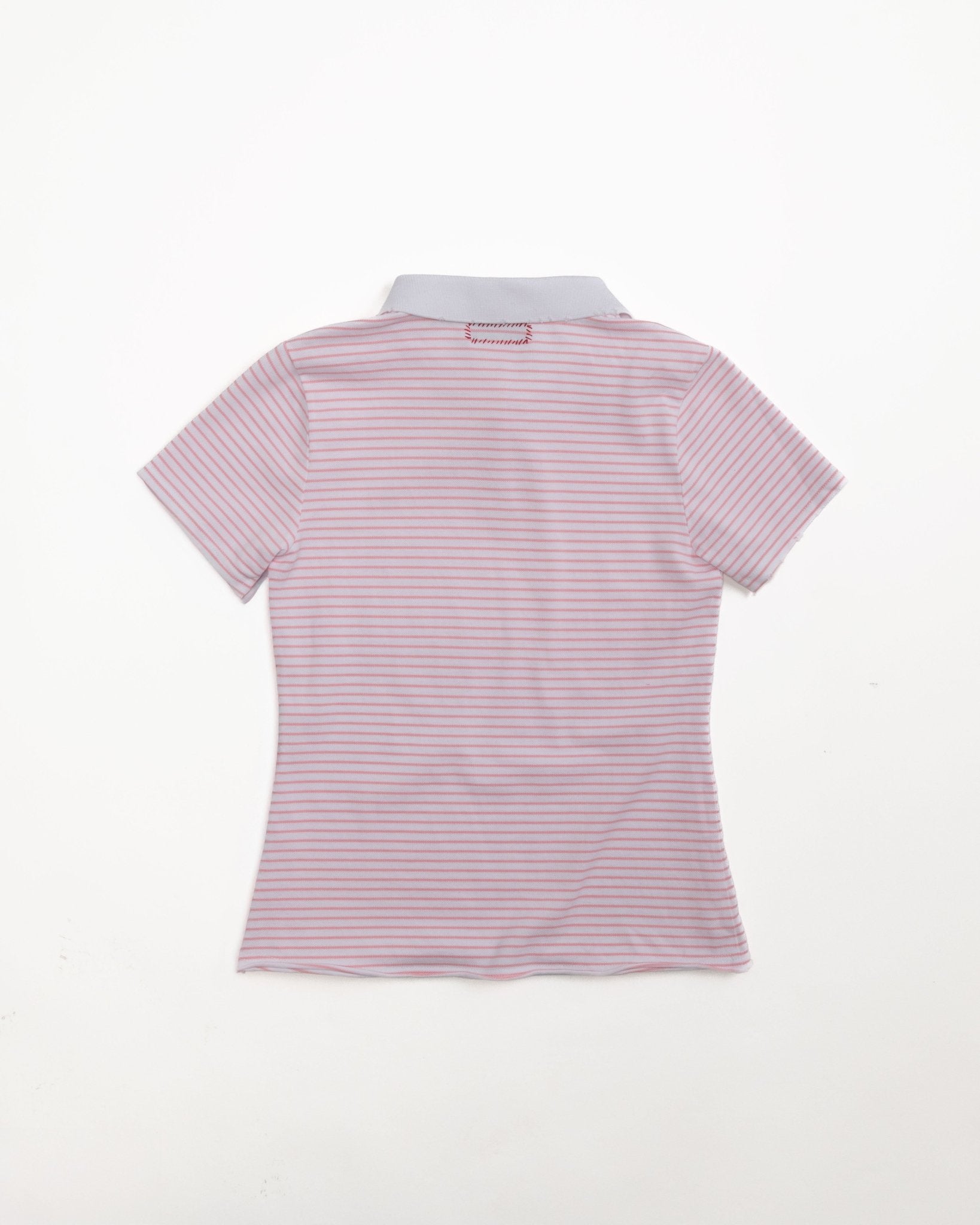 Kids Logo Fitted Polo Shirt in Pink and White Stripe