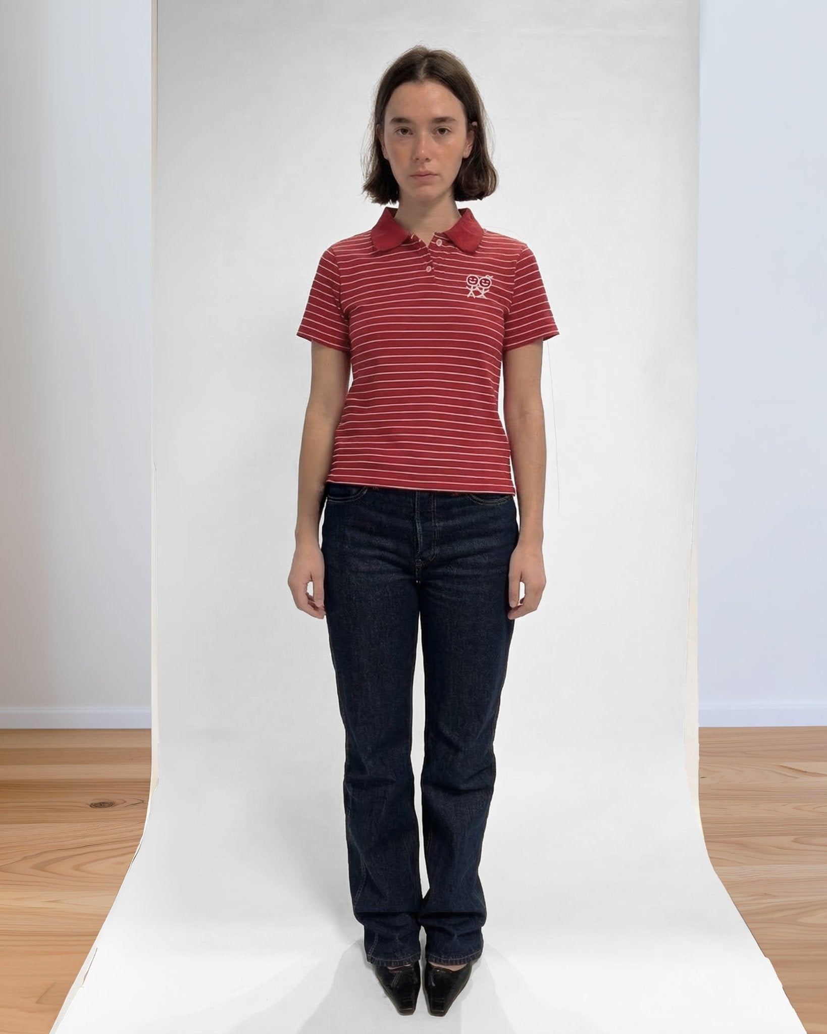 Kids Logo Fitted Polo Shirt in Red