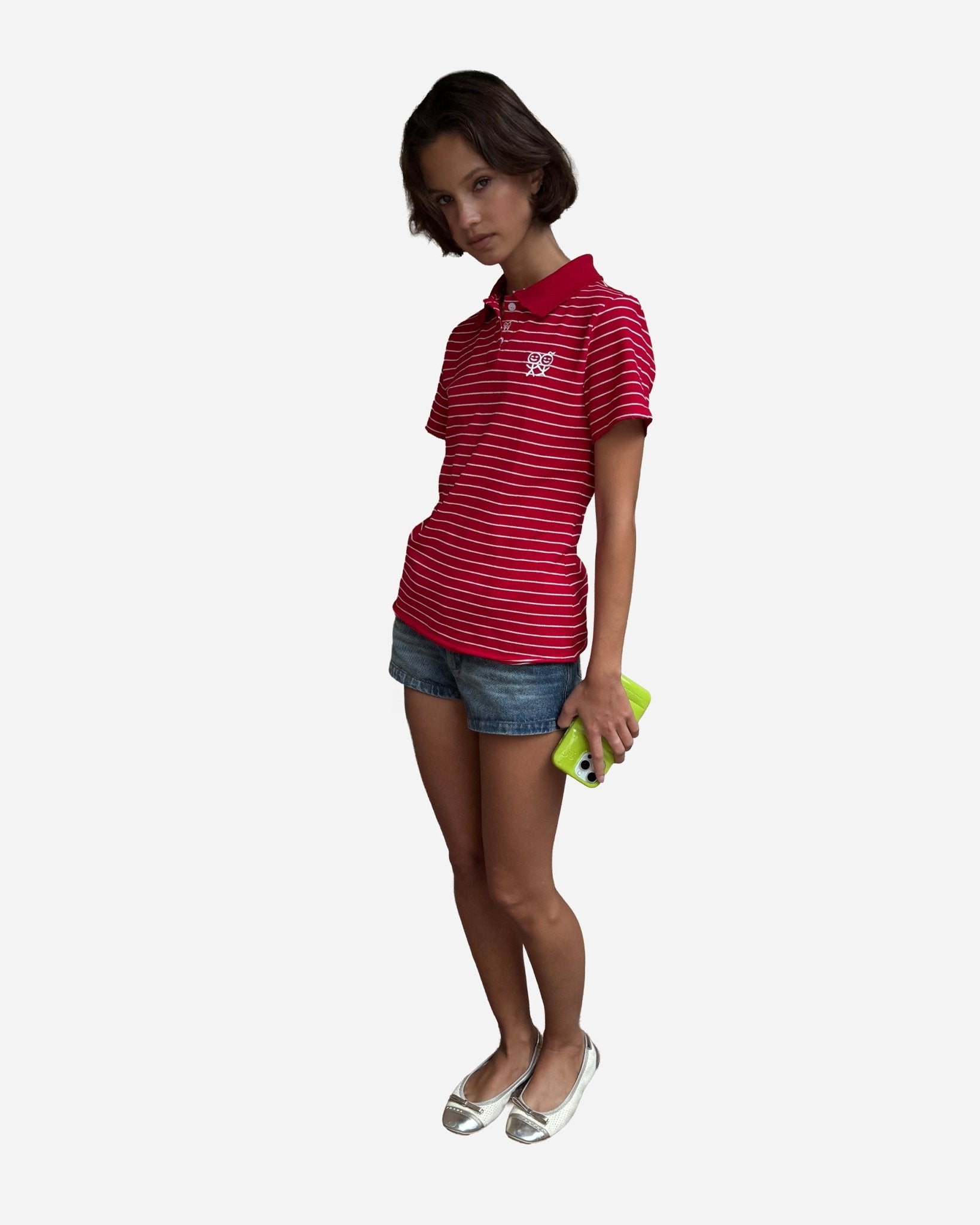 Kids Logo Fitted Polo Shirt in Red