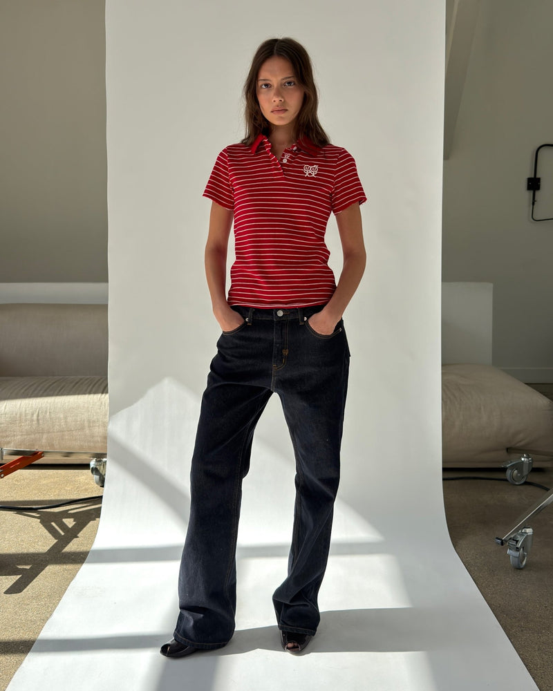 Kids Logo Fitted Polo Shirt in Red