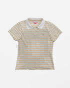 Kids Logo Fitted Polo Shirt in Yellow and Grey Stripes