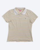Kids Logo Fitted Polo Shirt in Yellow and Grey Stripes