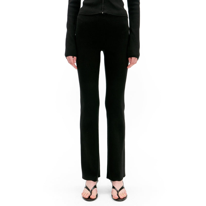 KNIT PANTS IN JET BLACK - Urban Sophistication