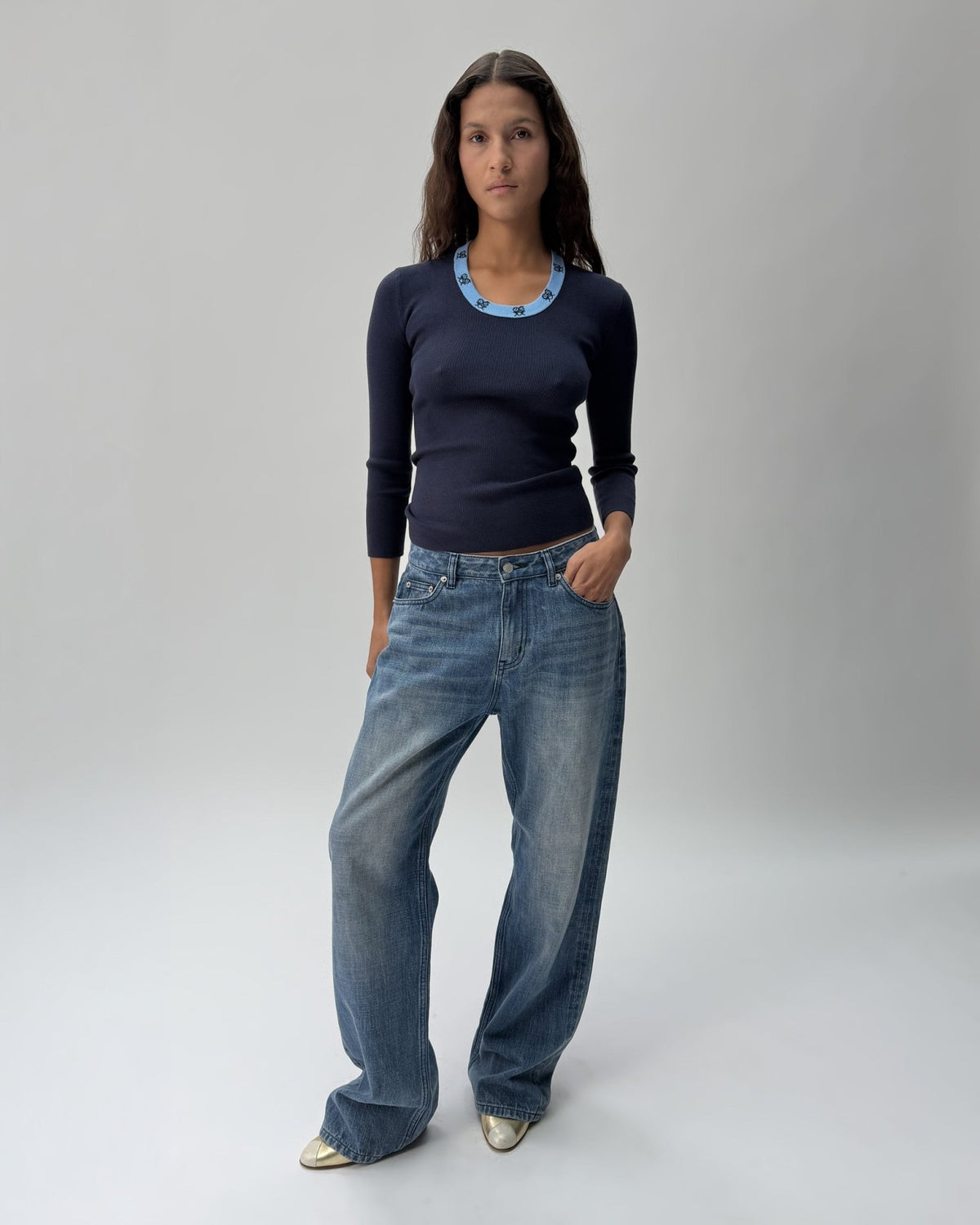 KT01 Scoop Neck Knit Top Blue 04 View PDP