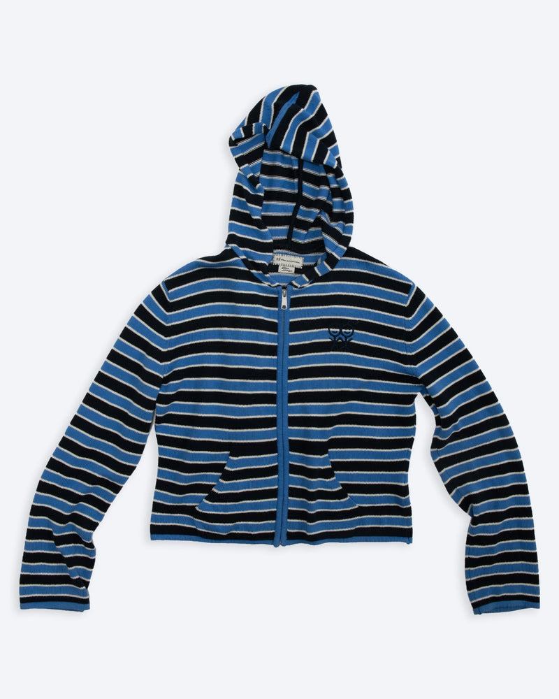 Nostalgic Stripe Knit Zip Hoodie
