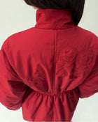 PJ01 Cinched Waist Puffer Jacket Haute Red 05 View PDP