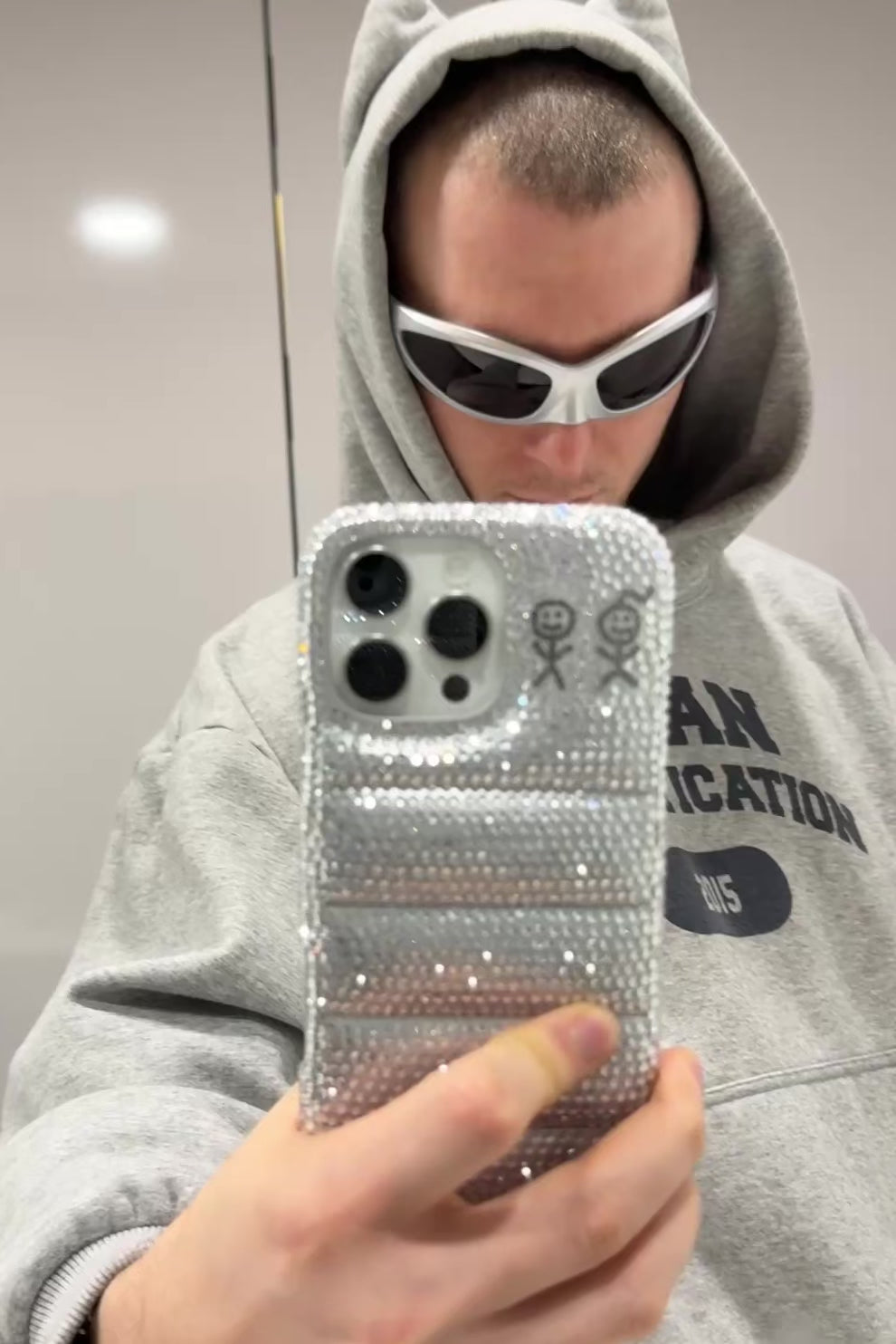 ★UrbanSophistication★PUFFER CASE★Silver Rhinestones the-puffer-case-endless-sky-