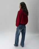 RH01 Cropped Ribbed Hoodie True Red 02 View PDP
