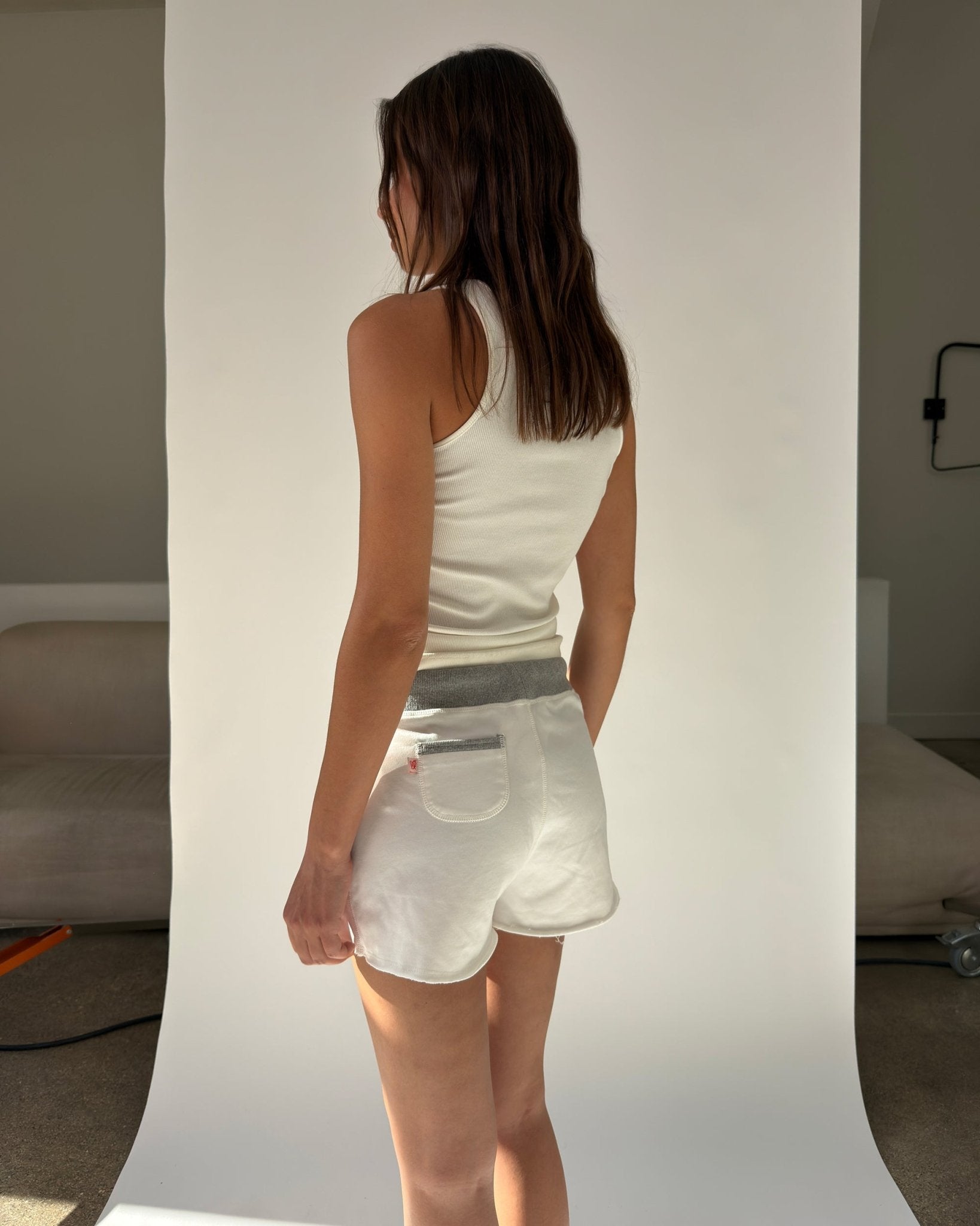 Stay Over Shorts in White
