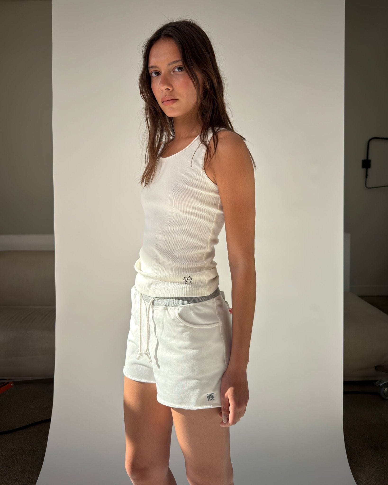 Stay Over Shorts in White