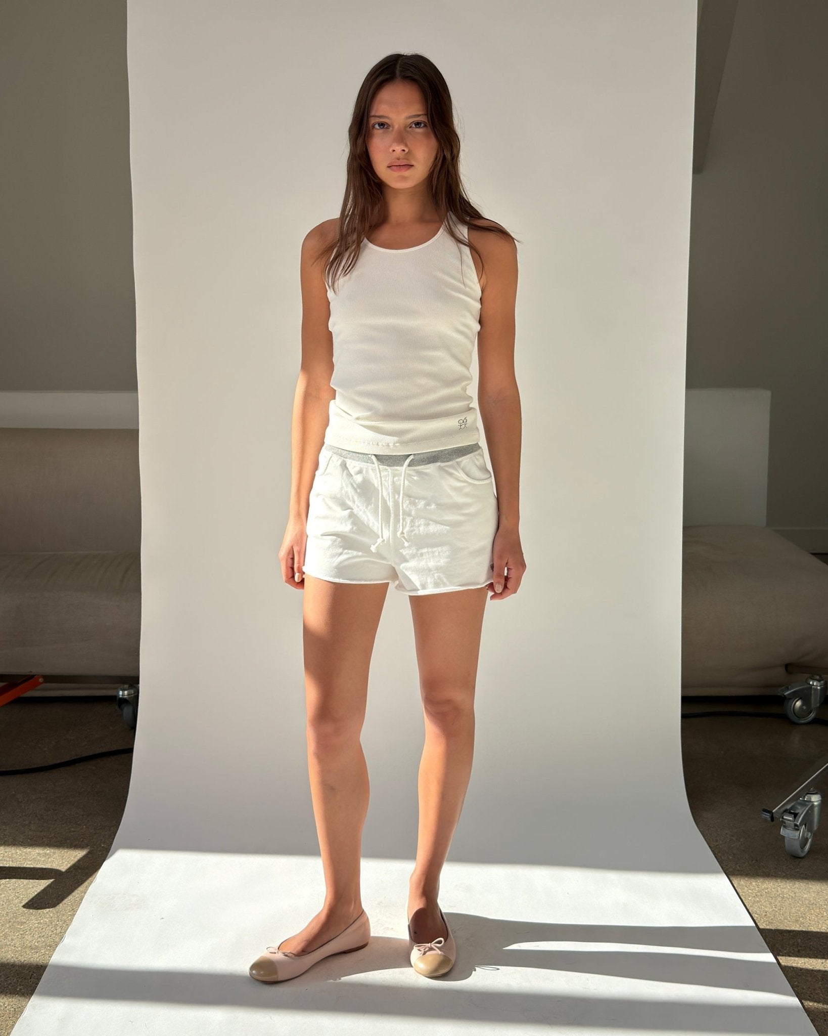 Stay Over Shorts in White