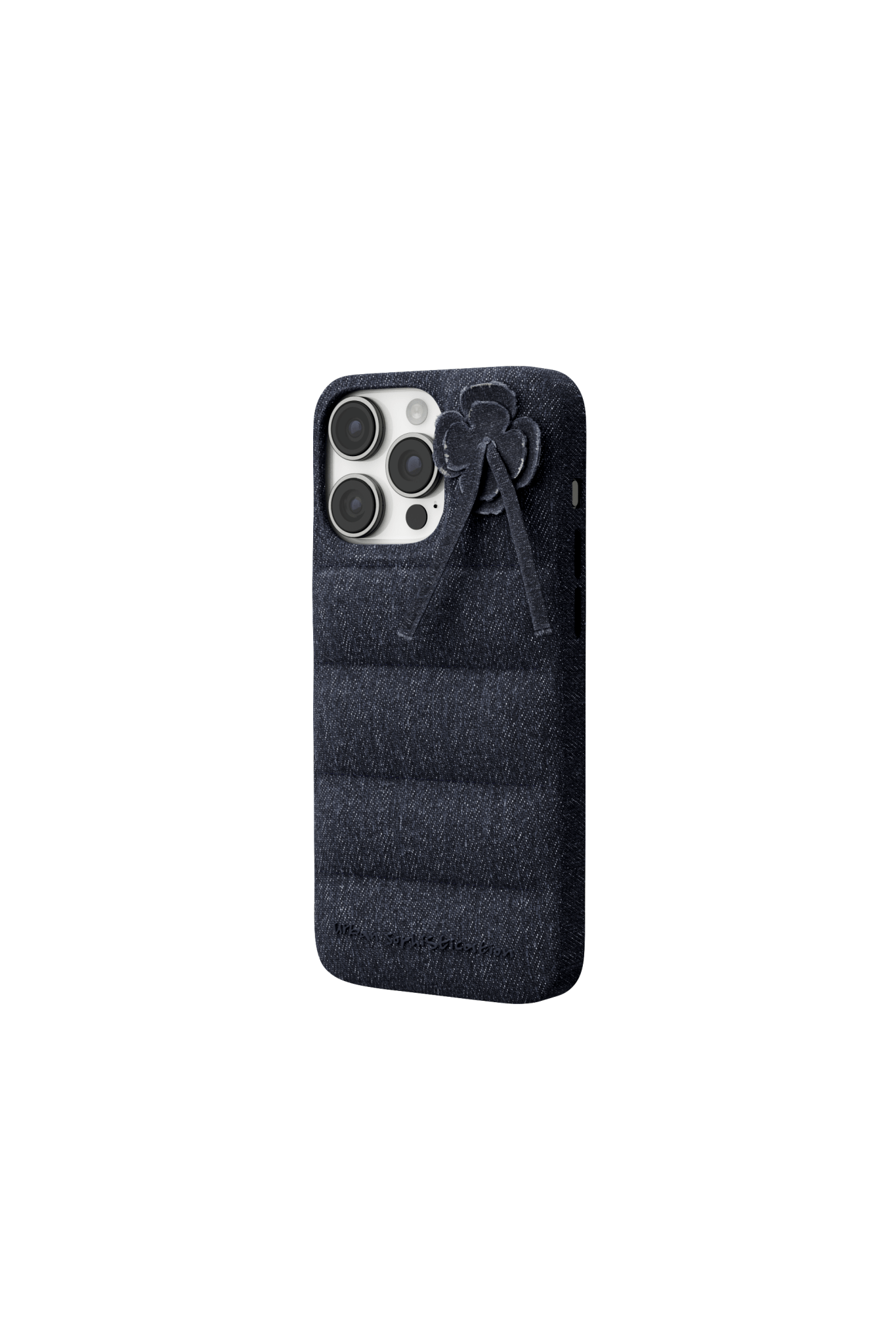 【 URBAN SOPHISTICATION 】iPhone ケース The Puffer Case® - Denim Flower | Urban Sophistication