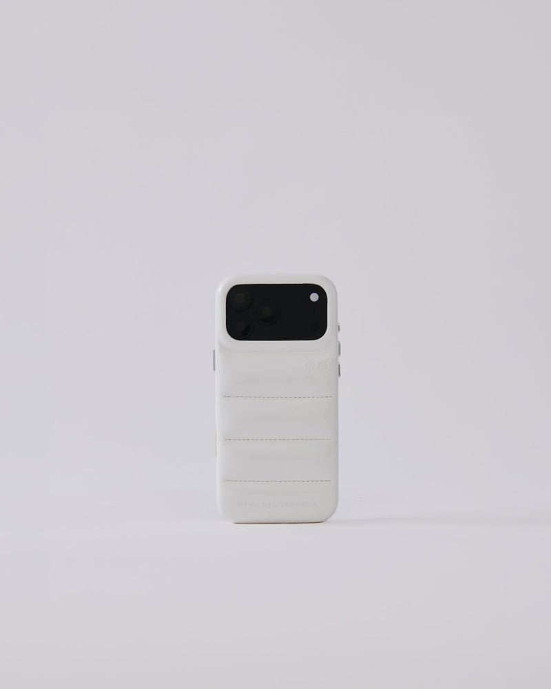 The Puffer Case® - Marshmallow Latte, studio photograph | studio-flat| phone-size_iphone-18-pro-max|
