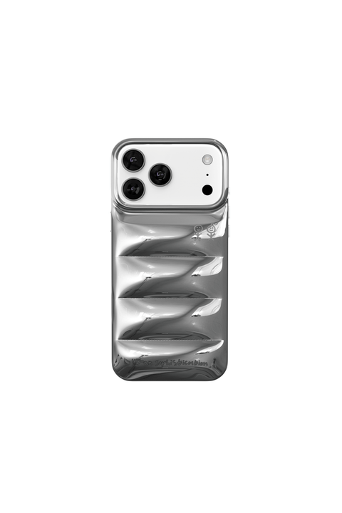 URBAN SOPHISTICATION THE PUFFER CASE 白 The Puffer Case® - Rhinestones in Silver | Urban Sophistication