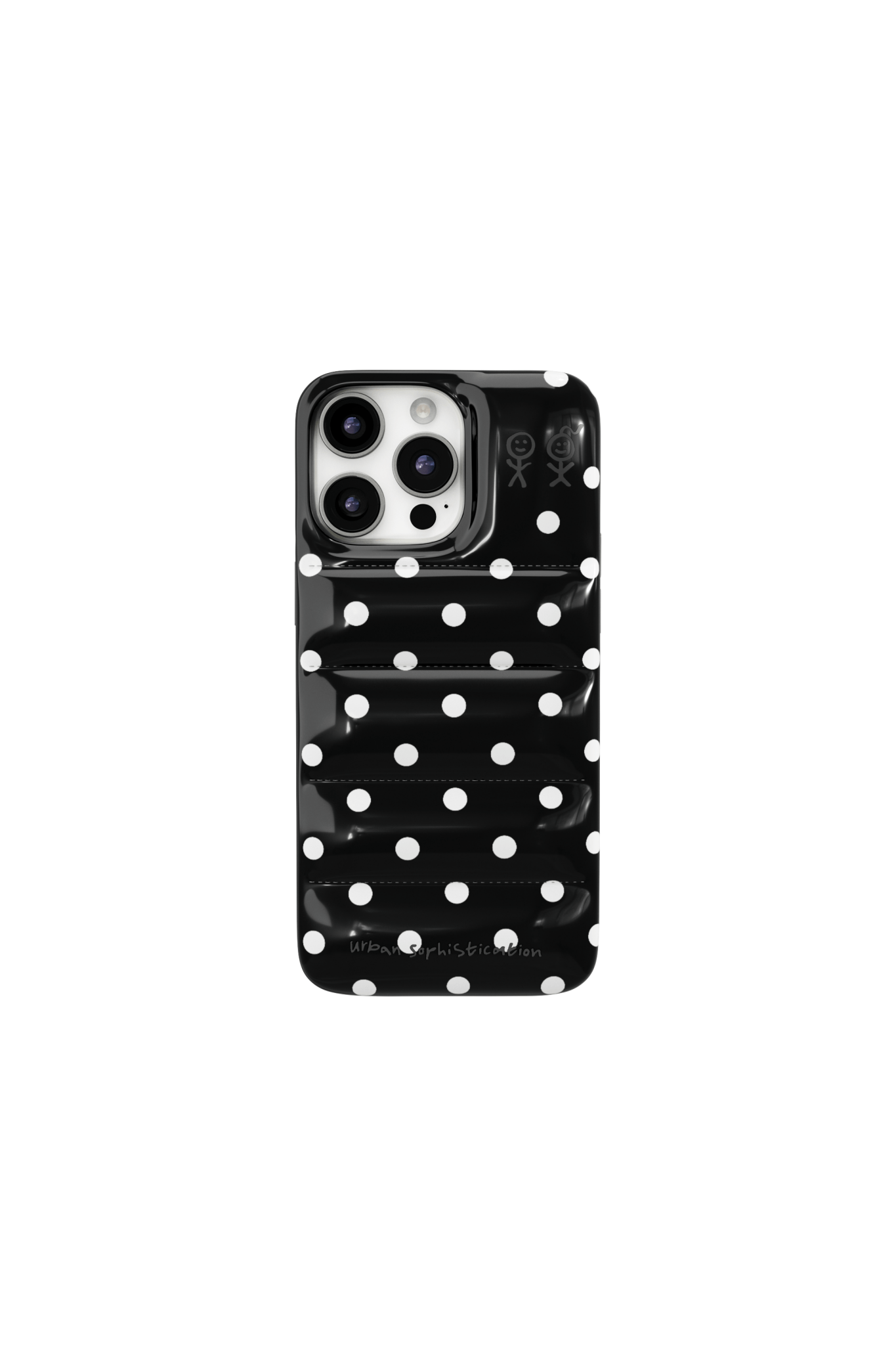Urban Sophisticationドット柄 iPhone15Pro the-puffer-case-polka-dots- Urban Sophisticationドット柄 iPhone15Pro the-puffer-case-polka-dots-